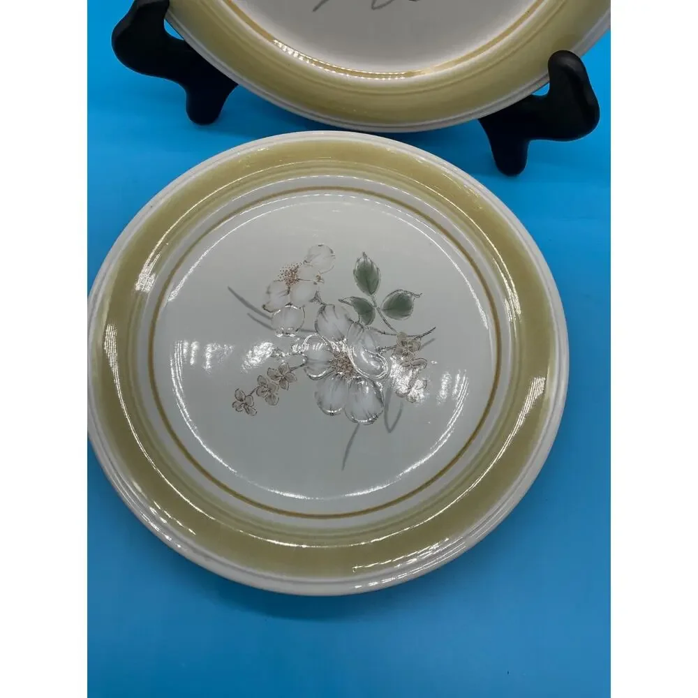Vtg Impresions By Danielle‎ Riverside Dinner Plates Set Of 3 Genuine Stoneware